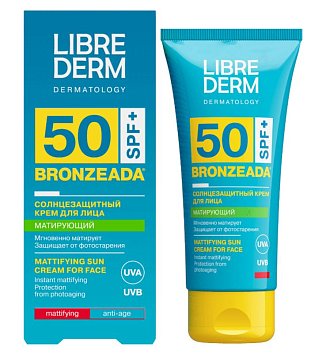 Librederm Bronzeada (Либридерм) крем солнцезащитный для лица Матирующий SPF50, 50мл