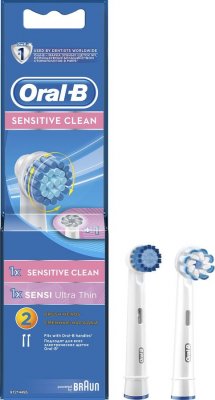 Купить oral-b (орал-би) насадки для электрических зубных щеток, sensitive clean eb60 2 шт в Бору