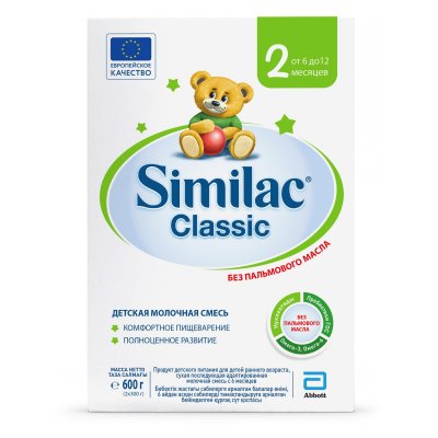 Купить симилак (similac) классик 2, смесь молочная 6-12 месяцев, 600г в Бору