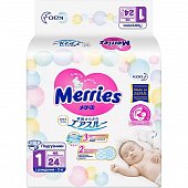 Купить merries (меррис) подгузники для новорожденных 5кг 24 шт в Бору