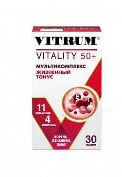 Витрум Виталити 50+, таблетки, покрытые оболочкой, 30 шт БАД