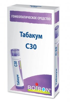 Купить табакум с30, гомеопатический монокомпонентный препарат растительного происхождения, гранулы гомеопатические 4 гр в Бору