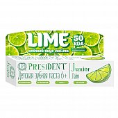 Купить президент (president) зубная паста для детей джуниор 6+, лайм 50мл в Бору