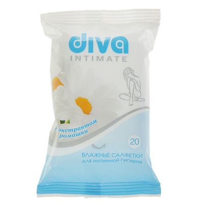 Купить diva (дива) салфетки влажные для для интимной гигиены с ромашкой, 20 шт в Бору