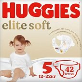 Купить huggies (хаггис) подгузники elitesoft 5, 12-22кг 42 шт в Бору