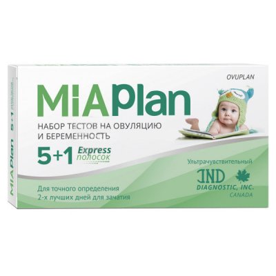 Купить тест для определения овуляции miaplan (миаплан), 5 шт+тест для определения беременности, 1 шт в Бору