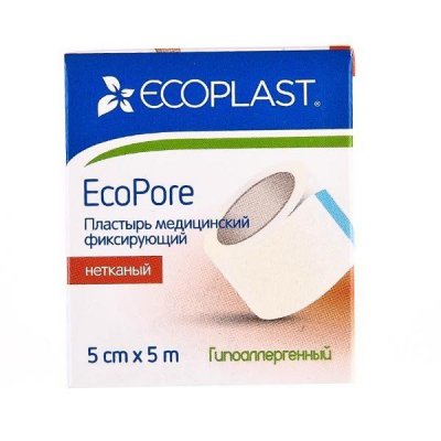 Купить ecoplast медицинский фиксирующий нетканый 5см х 5см в Бору
