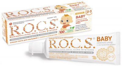 Купить рокс (r.o.c.s) зубная паста для детей бейби нежный уход. с экстракт айвы 0-3лет, 45мл в Бору