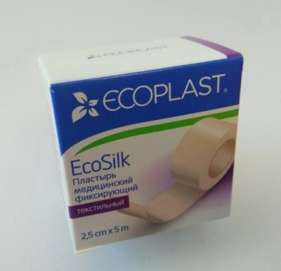 Купить ecoplast ecosilk медицинский фиксирующий текстильный 2,5см х 5м в Бору