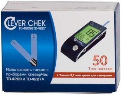 Купить тест-полоски clever chek (клевер чек) тд-4209/тд-4227а/тд-4227в, 50 шт в Бору