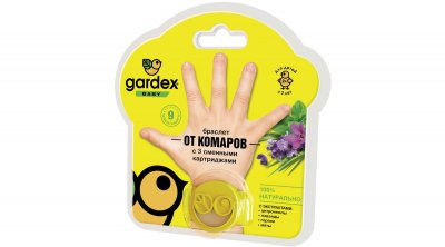 Купить gardex (гардекс) baby браслет от комаров с двух лет 1 шт (сменный картридж 3 шт) в Бору
