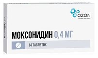 Купить моксонидин, таблетки, покрытые пленочной оболочкой 0,4мг, 14 шт в Бору