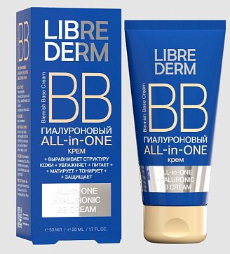 Librederm (Либридерм) Гиалуроновый BB крем ALL-IN-ONE, 50мл