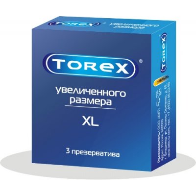 Купить torex (торекс) презервативы увеличенного размера xl 3шт в Бору
