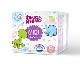 Подгузники для детей Дино и Рино (Dino & Rhino) размер MIDI 4-9 кг, 22 шт