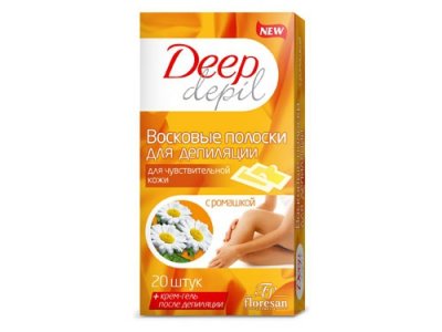 Купить флоресан (floresan) deep depil восковые полоски для депиляции чувствительной кожи ромашка, 20 шт в Бору