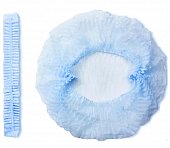 Купить шапочка-берет шарлотта нестерильная спанбонд плотность 8/м2, размер 52-62, длина 48см, голубая 125 шт в Бору