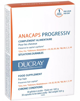 Купить дюкрэ анакапс (ducray аnacaps) прогрессив для волос и кожи головы капсулы 30 шт бад в Бору