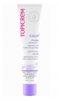 Купить topicrem calm+ (топикрем) флюид для лица и шеи успокаивающий 40 мл в Бору