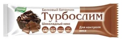 Купить турбослим, батончик белковый для контроля веса шоколадный кекс, 50г 4 шт бад в Бору