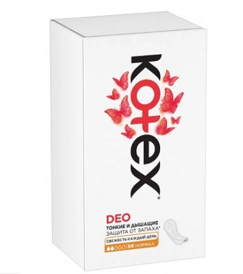 Купить kotex deo (котекс) прокладки ежедневные нормал 56шт в Бору