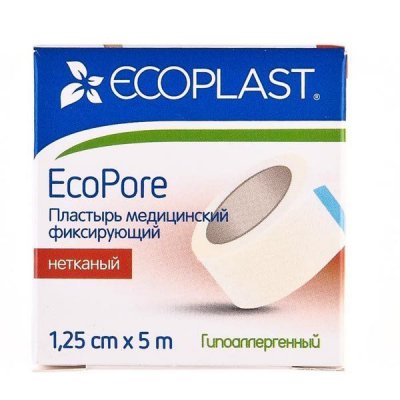 Купить ecoplast медицинский фиксирующий нетканый 1,25см х 5см в Бору