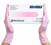 Купить перчатки archdale nitrimax смотровые нитриловые нестерильные неопудренные текстурные размер хs, 50 пар (100шт) розовые в Бору