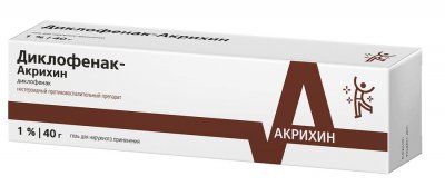 Купить диклофенак-акрихин, гель для наружного применения 1%, 40г в Бору