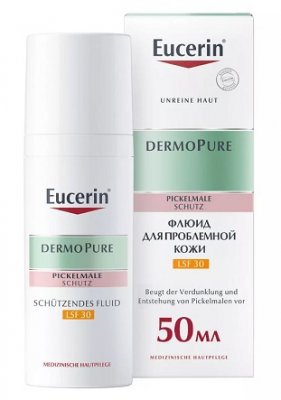 Купить eucerin dermopure (эуцерин) флюид для жирной и проблемной кожи, 50 мл spf30 в Бору