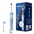 Орал-би щетка зубная электр. vitality pro тип 3708 с зарядн. устр. тип 3757 цвет голубой + насадка сменная sensitive clean
