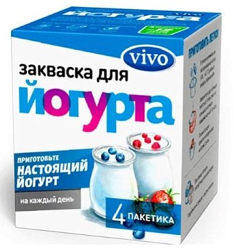 Vivo (Виво) закваска для йогурта Fit, пакетики 0,5г, 4 шт