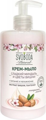 Купить svoboda natural (свобода натурал) крем-мыло жидкое сладкий миндаль и цветы вишни, 430 мл в Бору