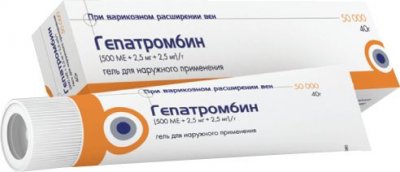 Купить гепатромбин, гель для наружного применения (500ме+2,5мг+2,5мг)/г, 40г в Бору