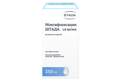 Купить моксифлоксацин-штада, р-р д/инф. 1.6 мг/мл фл 250мл (хемомонт д.о.о., черногория) в Бору