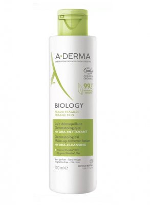 Купить a-derma biology (а-дерма) лосьон для хрупкой кожи лица и глаз мягкий очищающий, 200мл в Бору