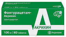 Купить фонтурацетам-акрихин, таблетки 100мг 60шт в Бору