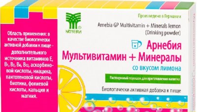 Купить арнебия мультивитамин+минералы, порошок со вкусом лимона, пакет 5г 10 шт бад в Бору
