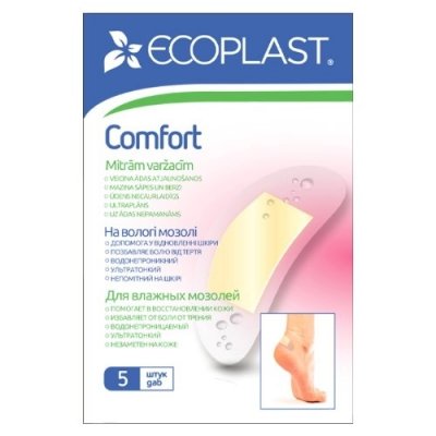 Купить ecoplast comfort набор противомозольных пластырей 7 х 3,8см, 5 шт в Бору