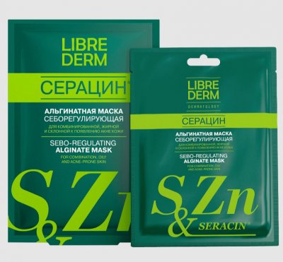 Купить librederm seracin (либридерм) маска альгинатная себорегулирующая для проблемной кожи, 30г 5шт в Бору
