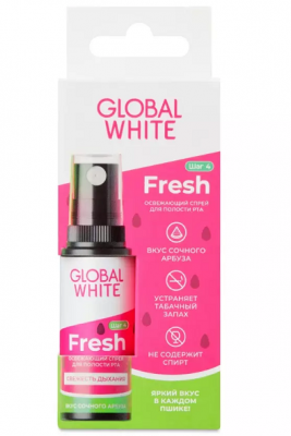 Купить глобал вайт (global white) спрей для полости рта освежающий со вкусом арбуза, 15мл в Бору