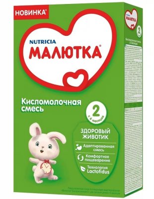 Купить малютка 2 кисломолоч. смесь с 6 мес 350г (нутриция, россия) в Бору