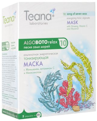 Купить тиана (teana) маска альгинатная песня семи морей тонизирующая с женьшенем витамином с и миоксинолом 30г, 5 шт в Бору