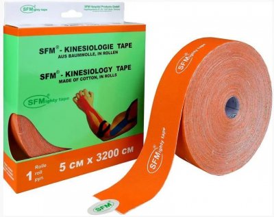 Купить лента (тейп) кинезиологическая sfm-plaster на хлопковой основе 5см х 3,2м оранжевый в Бору