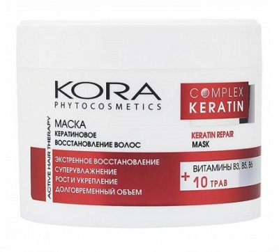 Купить kora (кора) маска кератиновое восстановление волос 300мл в Бору