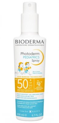 Купить bioderma photoderm рediatrics (биодерма фотодерм) спрей для лица и тела для детей солнцезащитный 200мл, spf50+ в Бору