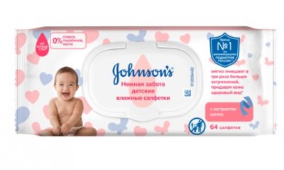 Купить johnson's baby (джонсон беби) салфетки влажные нежная забота 64шт в Бору