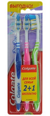 Купить колгейт (colgate) зубная щетка зигзаг средняя, 3 шт в Бору