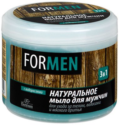 Купить флоресан (floresan) мыло натуральное мужское для кожи, волос и бритья 3в1, 450мл в Бору