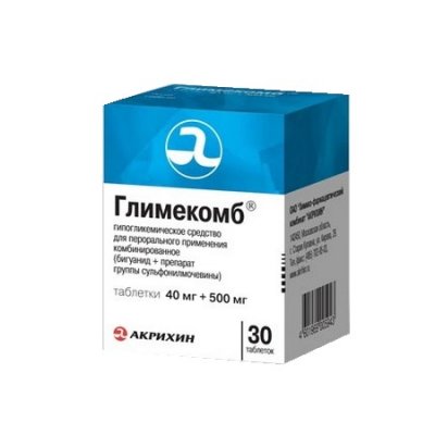 Купить глимекомб, тбл 40мг + 500мг №30 (акрихин хфк, россия) в Бору