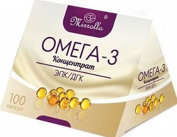 Омега-3, концентрат Мирролла, капсулы массой 370 мг 100шт БАД